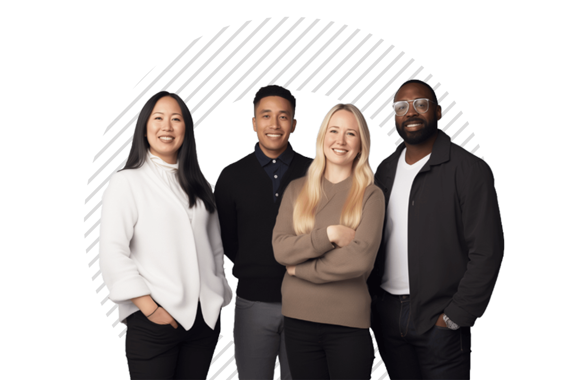 Small company team smiling together